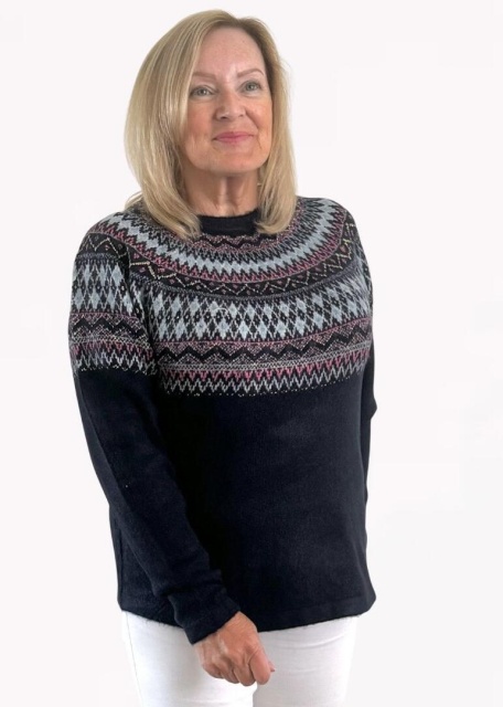 Mudflower Navy Fairisle Jumper